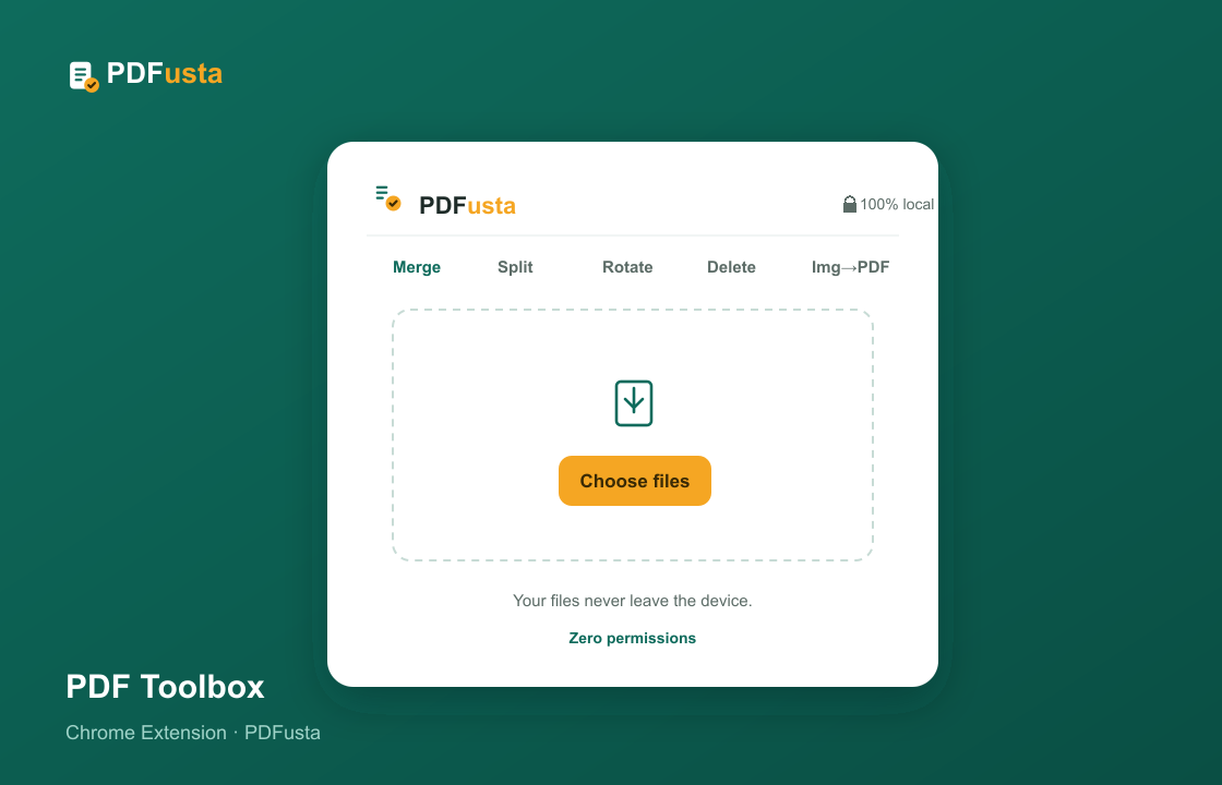 PDF Toolbox eklentisinin araç ekranı: birleştir, ayır, döndür, sil sekmeleri